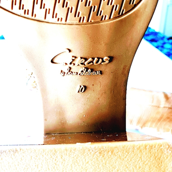 SAM Edelman Circus Layla Square Toe Block Heel Zip-Up Bootie Caramel Size 10 - Picture 6 of 8